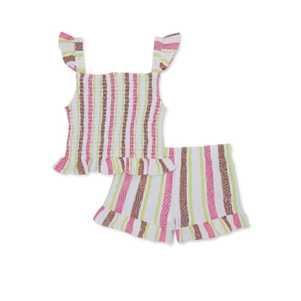 Toddler Girl Ruffled Smock Top and Shorts 2-Piece Set Size 18M
